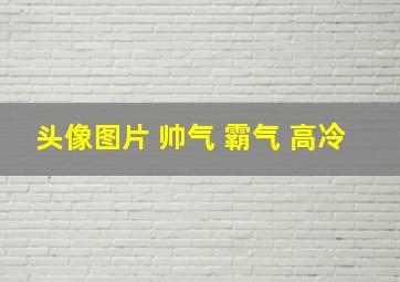 头像图片 帅气 霸气 高冷